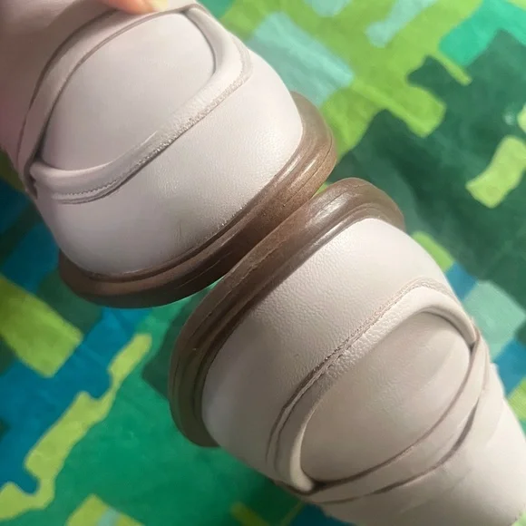 Franco Sarto Edith 2 penny loafer light pink leather wide almond toe block heel - Picture 5 of 16